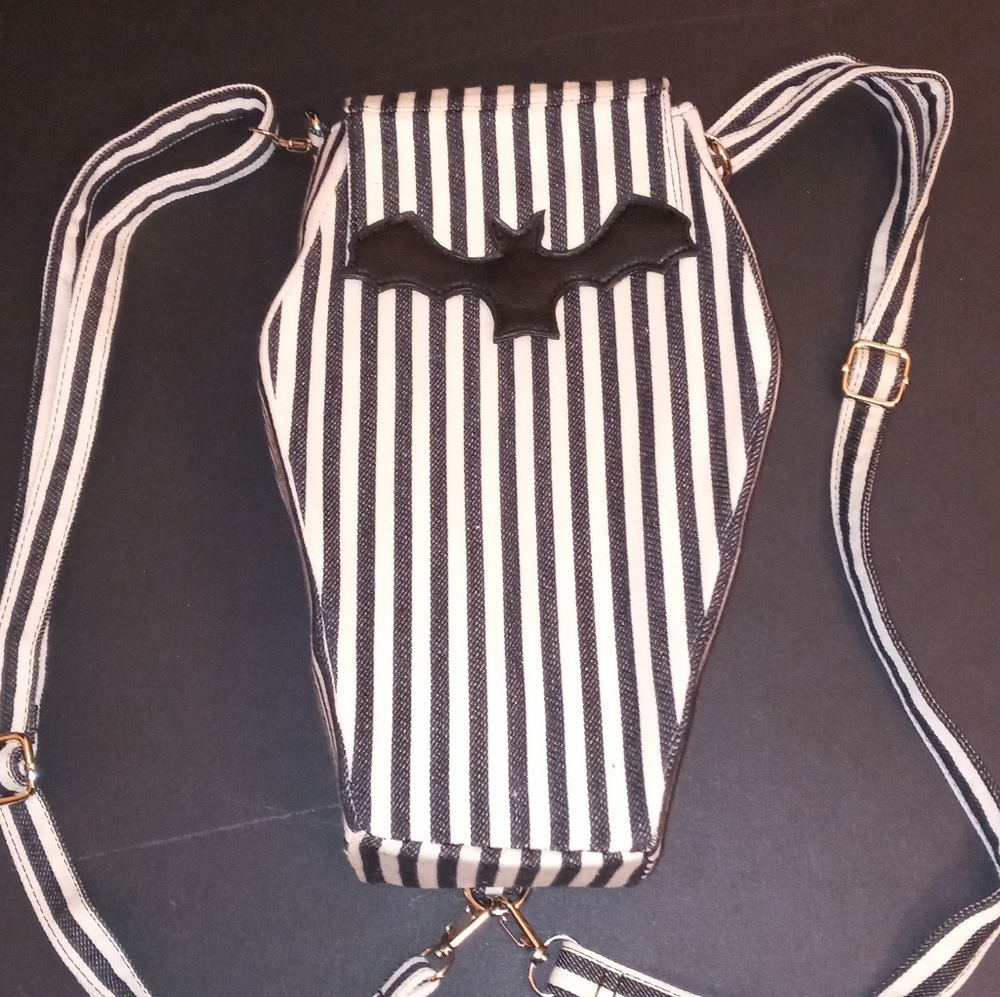 Sweet Midnight Striped Coffin Backpack